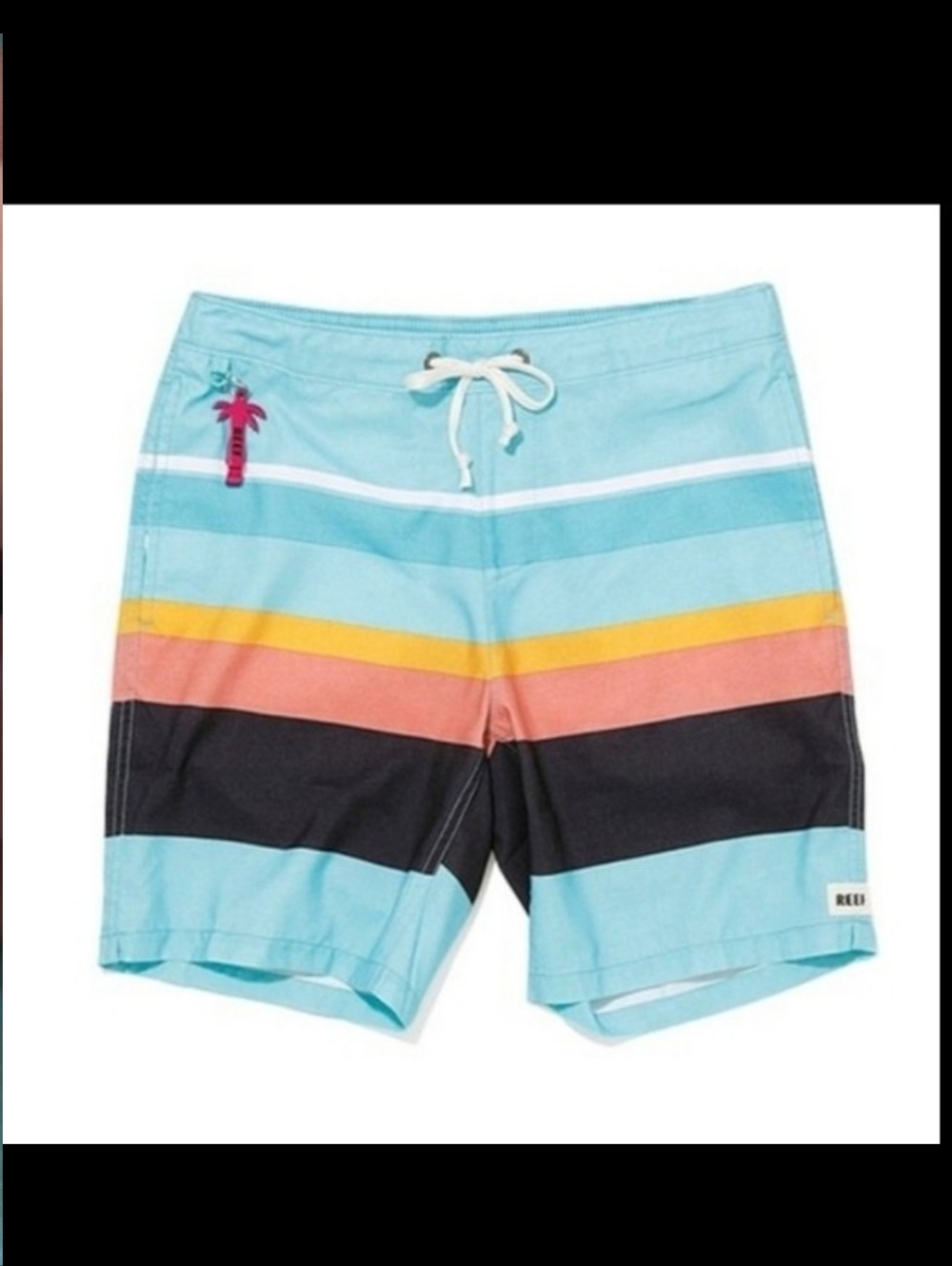REEF- NEW 18" Simple Striped Aqua Boardshorts [Men's Size 33]